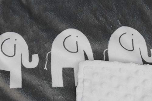 Image of Dear Baby Gear Deluxe Car Seat Canopy, Custom Minky Print White Elephants, White Minky Dot