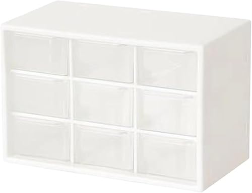 Miniatura 6 de VIVIANYO HD Mini organizador de almacenamiento de escritorio con 9 cajones, gabinete de almacenamiento apilable con lindas calcomanías, pequeña caja