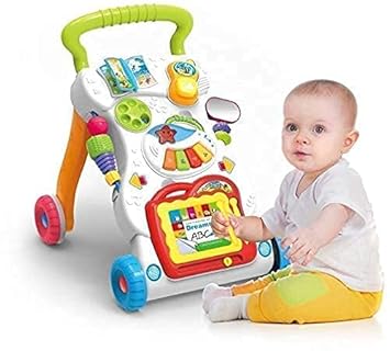 Net Nest Kid Toy Children Musical Walker Push & Pull Toy for Toddlers & Kids Baby Activity Walker Toy Comes with Two Patterns Sit and Play Stand and Walk (Multi)