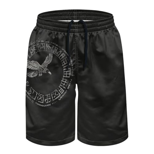 GLUDEAR Men's 3D Print Casual Classic Drawstring Loose Trunks Boardshort Shorts3