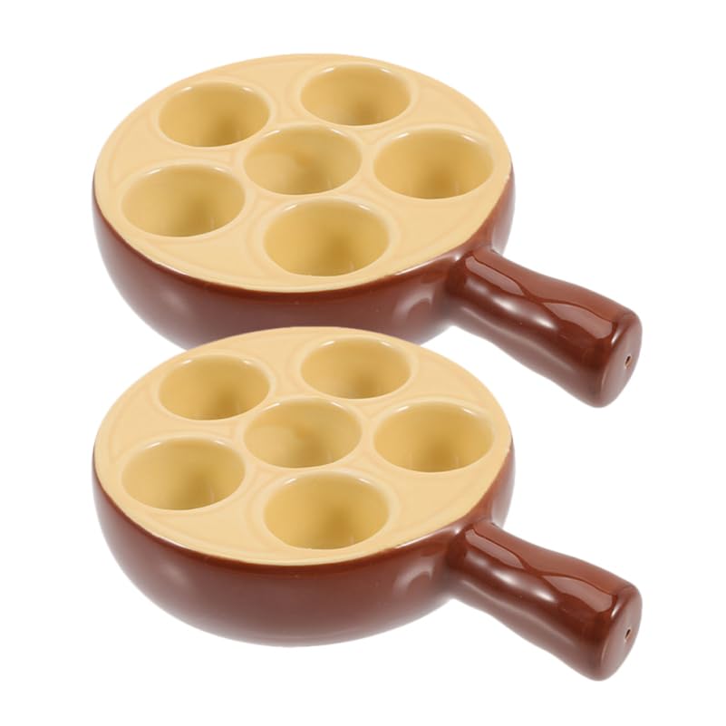 Cabilock Plat À Escargots En Porcelaine 2 Pièces Assiette À Escargots Avec Poignée Ergonomique Pour Four Micro-Ondes Congélateur Et Lave-Vaisselle 6.30 X...