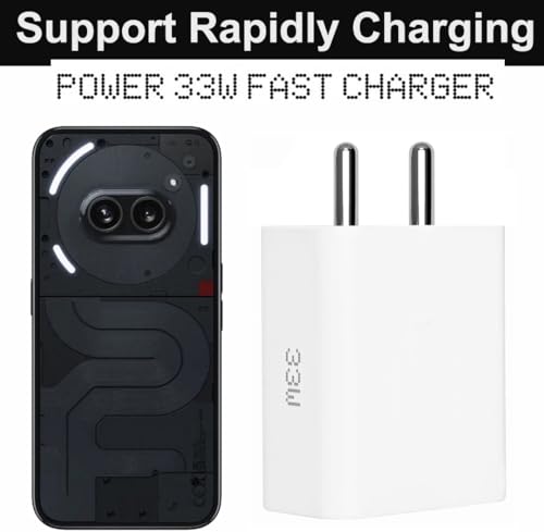 Image of Prifakt 33W USB C Adapter For CMF Phone 1 /Nothing Phone 2 /2A /2A Plus /Phone 1 /Nothing Phone 3A /3A Pro /Samsung M05 /M35 /M15 /F15 /M14, 33Watt Fast Charge Adapter For Other Type C Devices, White