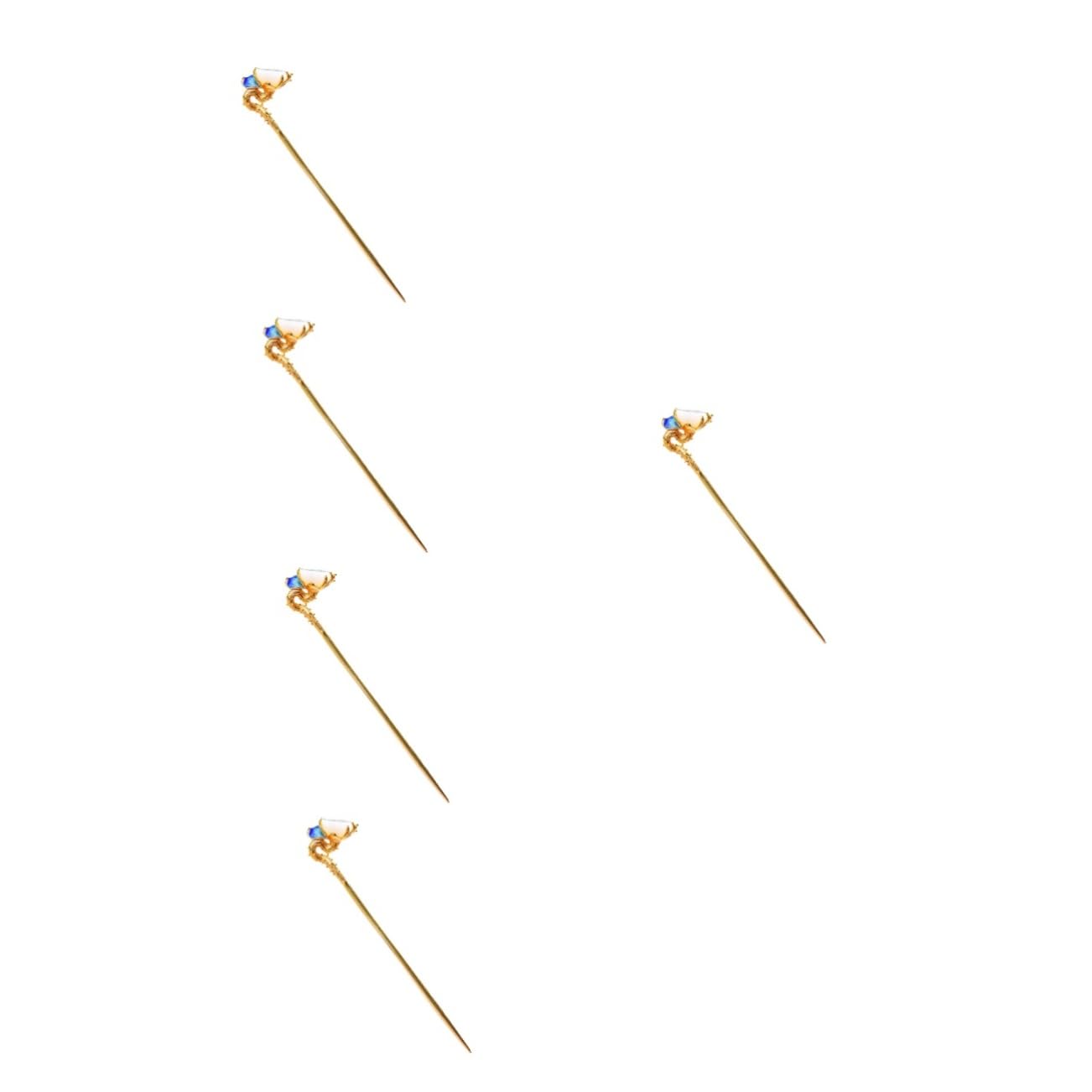 POPETPOP 5stücke Vintage Chinesischer Haarschmuck Mit Blumen-design Retro Haarstab Für Hochsteckfrisuren Dekorative Haarnadel Für Besondere Anlässe Handgefertigt