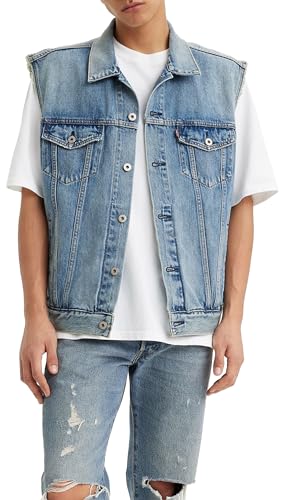 Levi's RELAXED TRUCKER VEST MED INDIGO - WORN IN