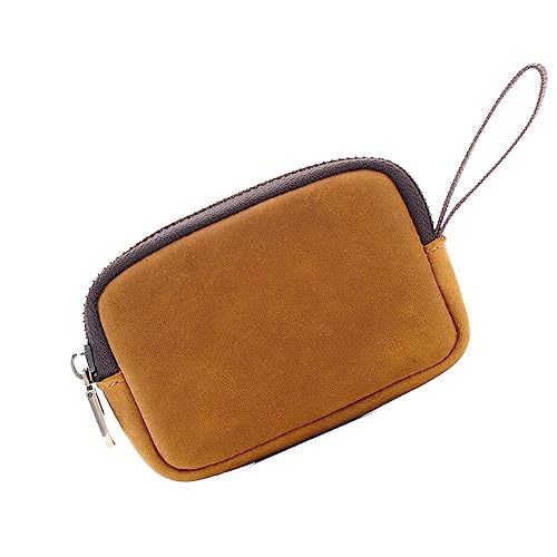 1 Pcs Leather Zipper Coin Purse Rectangle Wallet, Coin Organizer, Change Holder,Card Case, Mini Leather Zipper Storage Bag for Men & Women