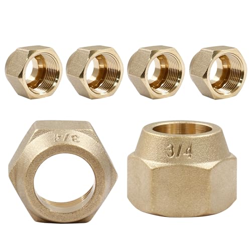 Cionyce Brass Flare Nut, 3-4, 6 Pack