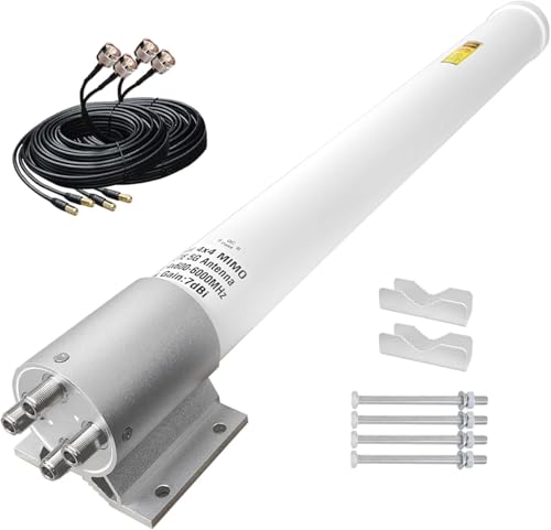 Image of Omni-Directional 4x4 MIMO Antenna t-Mobile, Outdoor 4G LTE 5G Cellular Antenna with 2 Dual 10 Meter Cable for Router & Gateways Home Internet