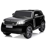 Hetoy 24V 2-Seater Licensed Land Rover Ride On Car Toy w/Parent Remote Control, 3 Speeds, Wireless Music, MP3 Player, Electric Car for Kids,Black