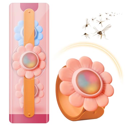 Pulsera Antimosquitos, Portátil Antimosquitos Niños, Se puede Reutilizar Repelente Mosquitos Niños, Pulsera Citronela Antimosquitos, Interior y Exterior, Apto Para Adultos y Niños (Naranja)