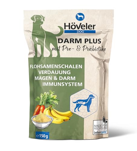 Höveler Dog DARM Plus 150 g- Ergänzungsfuttermittel für Hunde- mit Probiotika und Präbiotika- Unterstützung des Verdauungstraktes