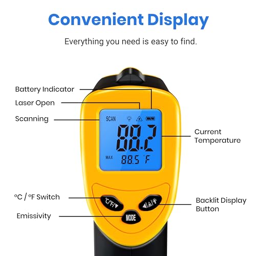 Etekcity Infrared Thermometer Laser Temperature Gun, -58°F~1130°F - image 9