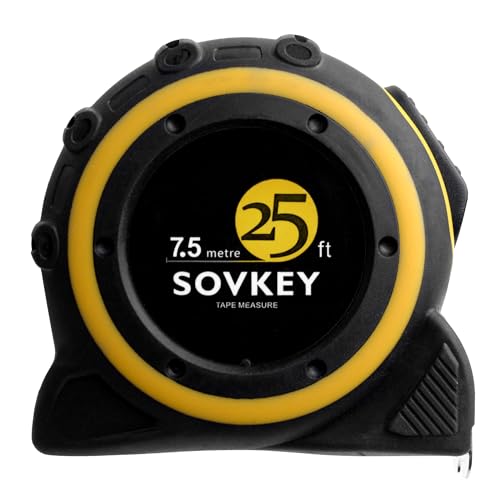 25ft(7.5-Meters) Tape Measure, Self-Lock, Dual Scale, Easy Read Measuring Tape