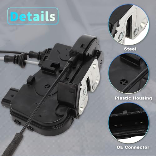 Image of X AUTOHAUX Replacement Rear Right Passenger Side Power Door Lock Actuator Motor with Cable for Hyundai Sonata 2011-2014 Door Latch Actuator Assembly No.814203S000 Black