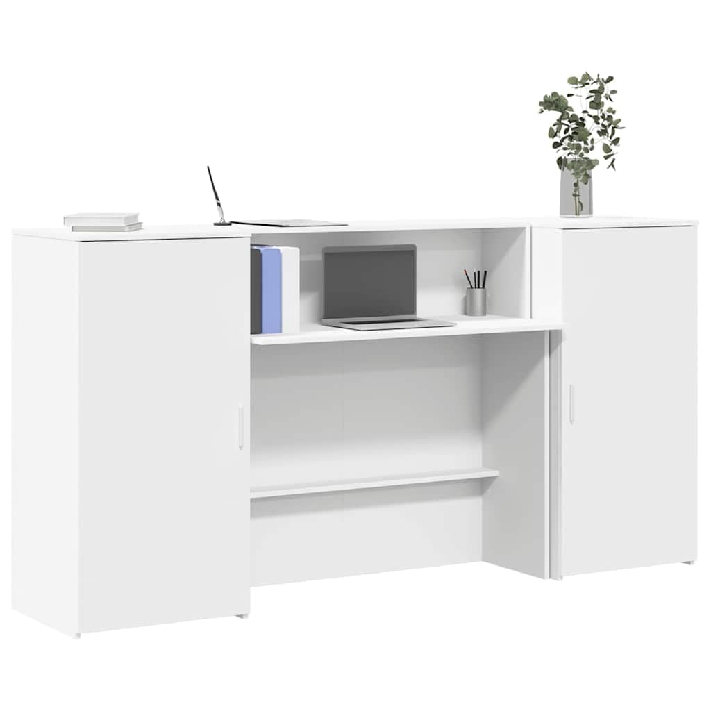 Genérico Mostrador de recepción Blanco 200x50x103,5 cm Madera ingeniería, Escritorios Blanco,3324214