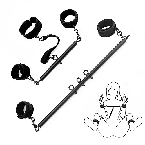 Spreader Bar Sex Toys Furniture Bdsm Bondage Collar Restraints With Handcuffs Ankle Cuffs For Couples Expandable 23-36Inch #TOP7