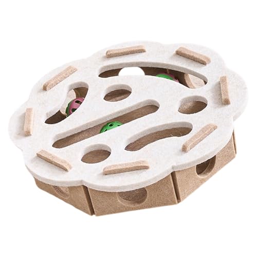 装飾的な猫のセルフティックボックスパズルおもちゃとベルボールキトン認知発達と運動相互作用パズルおもちゃ