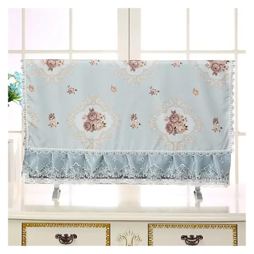 Housse TV fleurie brodée dentelle style 03 protection écran salon 95x55cm