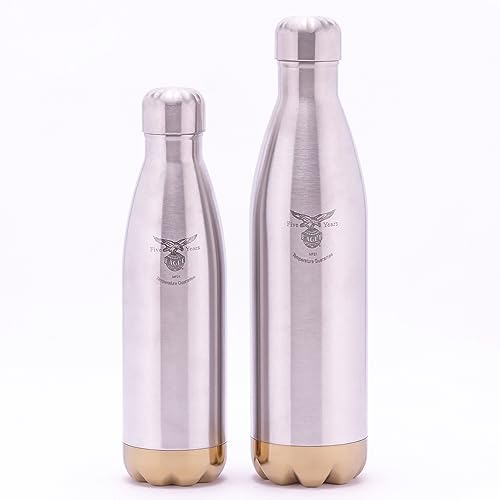 Image of Eagle Primo Stainless Steel Vacuum Double Wall Hot & Cold Water Bottle for Office Home 1000 ml Flask (Pack of 1, Gold, Steel)