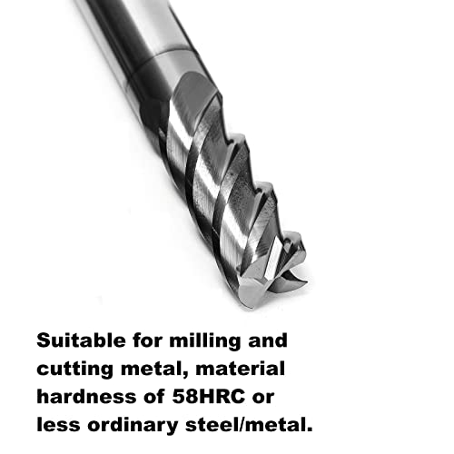 Image of 1Pcs Carbide End Mills High Speed Cutter 4 Flute (D 10mm x L 75mm) for Cutting High Hardness 58HRC, CNC Milling Hardened Metals