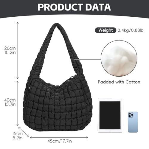Bolso tipo Tote acolchado ligero para hombro miniatura 3