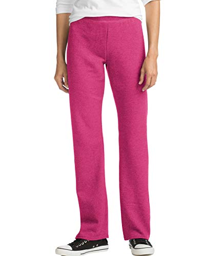 Hanes Women's Mid Rise Fleece Sweatpant, Jazzberry Pink Heather, Large