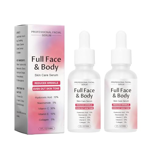 Finones Skin Vitamin Serum for Face & Body 5 in 1 Anti Wrinkle Firming Serum Anti-Aging Essence with Hyaluronic Acid Collagen Lifting Firming Essence Hydrate Moisturize Reduce Fine Lines