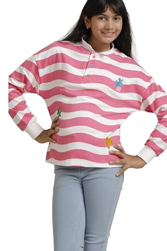 Image of Under Fourteen Only Girls Cotton Tops Collection - Round Neck, Crop Top, Full & Half Sleeve, Drop Shoulder, Ruffle Sleeve, Graphic Printed, Embroidered & Slub Knit Styles
