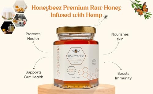 HoneyBeez miel cruda premium infusionada con cáñamo 8oz miniatura 3
