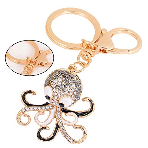 SUPVOX Polvo cristal strass chaveiro bolsa pingente polvo chaveiro pingente cinza