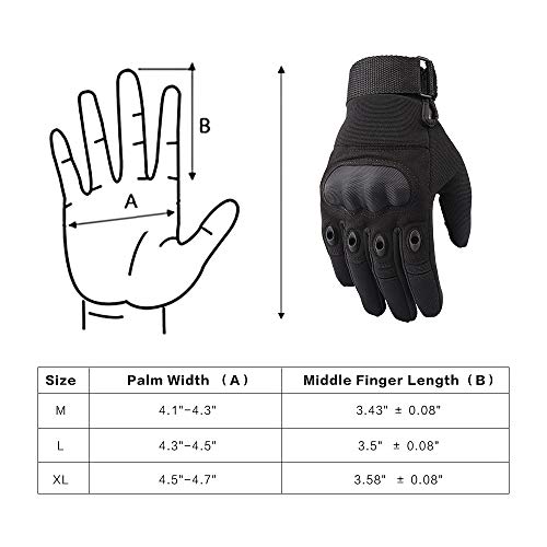 Tactical Gloves Hard Knuckle, Airsoft Gloves with Touch Screen for Men & Women Shooting Army Military Training, Full Finger Protective Gloves for Paintball Cycling Hiking Hunting Gardening Work