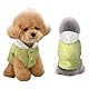 Yanmucy Hundepullover für kleine Hunde und Katzen, warmer Acryl-Kapuzenpullover mit Loch für die Leine, Patchwork-Design, Grün, Größe S