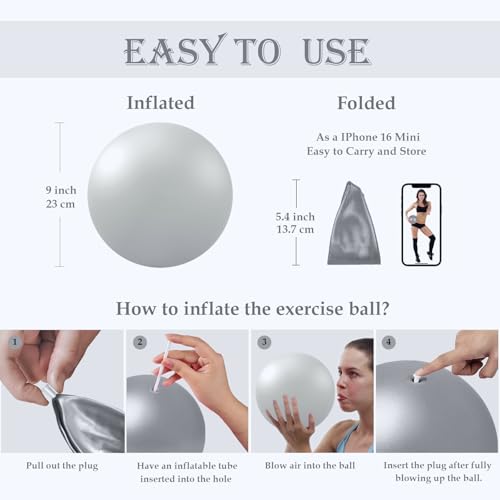 Image of PL-0003 Soft Exercise Ball, Anti-Burst Yoga Ball Chair Supports 2200lbs PL-0003