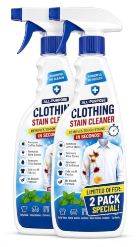 Image of All-Purpose Clothing Stain Cleaner Spray, No-Bleach Fabric Spot Remover for Coffee, Wine, Oil & Grease, Fast-Acting Laundry Cleaner for Daily Wear, Curtains, Upholstery & Car Seats