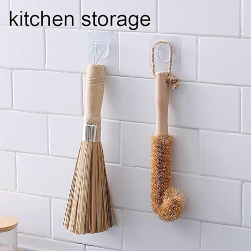 Image of 10 Pack Self Adhesive Magic Sticker Transparent Panel Support Hooks Strong No Drill Shelf Holder Nail Free Cabinet Bookshelf Support Hooks for Bathroom Kitchen Tissue Towel Organizer