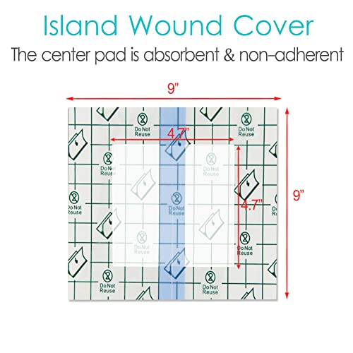 Waterproof Bandage Shower Cover Shield Pd Peritoneal Dialysis Catheter Water Barrier With Non-Stick Center Dressing Pad For Chest Chemo Port Feeding Tube Wound Patch Men Women 9X9" (Pack Of 25) #TOP1