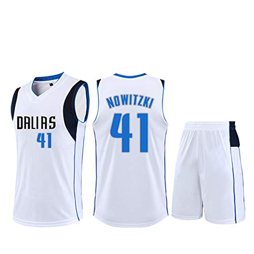 FRYP Uniforme de Basket-Ball - Lone Ranger Jersey East Chic 77# Nowitzki 41# Uniformes de Basket-Ball Costumes pour Hommes et Femmes-White-XXL Cover