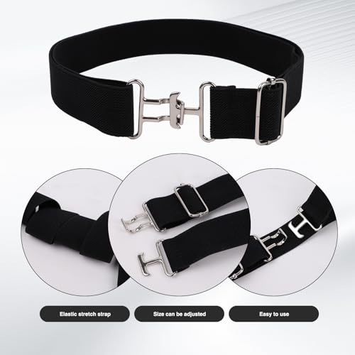 Elastic Equestrian Belt with Surcingle Buckle and Keychain, Adjustable Horse Riding Belt3