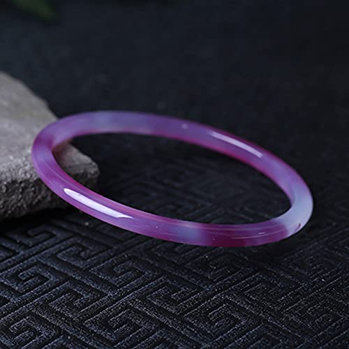 Bracelet en jade violet naturel de style ethnique élégant 60mm