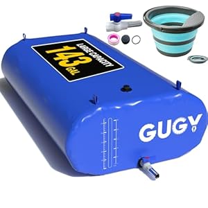 Portable 143 Gallon Water Bladder for Truck Bed,Carrier Cart, Large Water Bob Bathtub Emergency Water Bladder for Outdoor RV & Car Camping,Water Storage Bladder with Spigot,Overflow Kit-Blue 540L