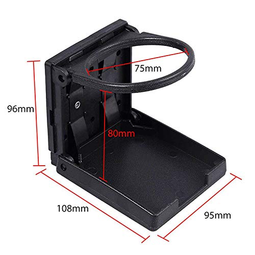 2PCS Adjustable Folding Drink Holder with Screws and Tapes, Folding Automotive Cup Holders for Car Truck Boat Van. (Black) - Image 4