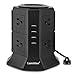 Produktbild Lanshion 8 Outlet Surge Protector Power Strip with 4 USB Charging Ports 1875W Desktop USB Charging Station with 6.5-Feet Long Power Cord, 1000 Joules,UL Listed (Black)