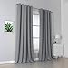 DUALIFE Grey Blackout Curtains for Bedroom 120 inches Long 2 Panels Grommet Window Treatment Thermal Insulated Room Darkening Window Panels Drapes for Living Room 60x120 inch Length