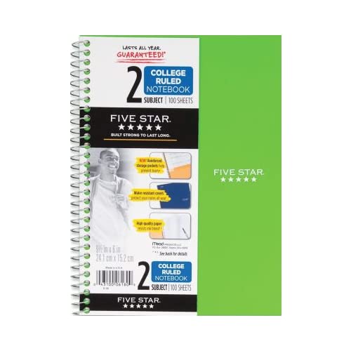 2-Subject Wire-Bound Notebook, 9.5 X 6-In., 100-Ct. #TOP24