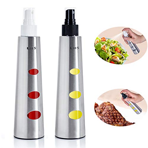 LHS Olive Oil Sprayer Mister Dispenser Stainless Steel Bottle 200 ml Set of