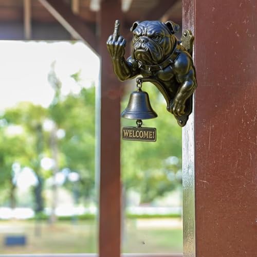 Bouledogue en fonte véritable pour une sonnette de porte rustique et durable - 5