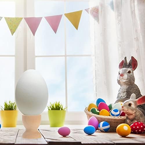 Amosfun 20Pcs Wooden Egg Cup Holders DIY Blank Unfinished Wooden Egg Stands Early Education Preschool Toys for Kids Craft Easter Birthday Baby Shower Party Supplies