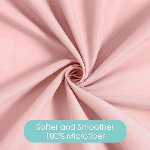 Image of TILLYOU Toddler Pillowcase 2 Pack with Envelope Closure,13 inch x 18 inch Silky Soft Microfiber Travel Kids Pillowcase for Boys and Girls, Pink