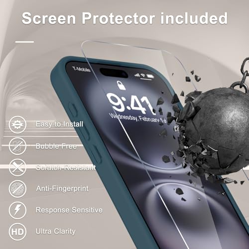 Image of YENAPOON for iPhone 17 Case, Matte Magnetic Phone Cover [with 1 Screen Protector] [Support for MagSafe] [Shockproof Military Grade Protection] Translucent Frosted Back, Lavender Gray