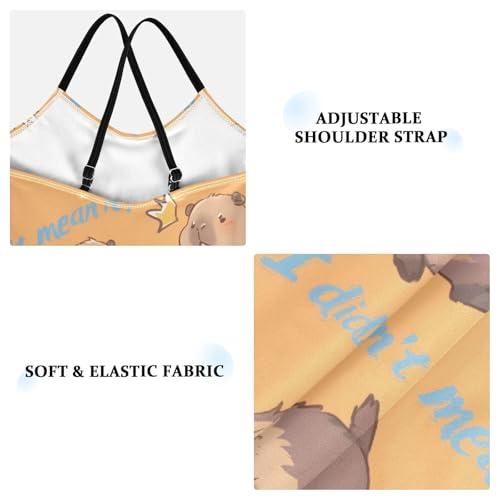 Bolaz Girls Swimsuits One-Piece Bathing Suits Multicolor Kids Sport Summer Beach Swimwear for 3-10 Years Old-Capybara I Didn't Mean It Pattern3