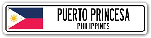Puerto Princesa, Street Sign Filipinos de Filipinas Bandera Ciudad País Hoja de regalo